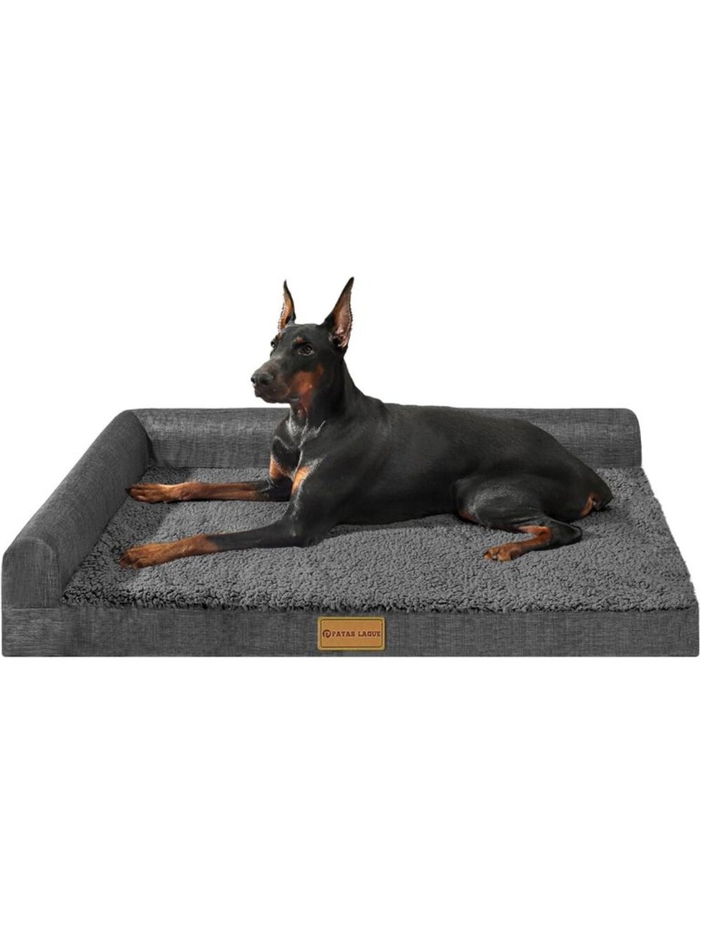 Large Orthopedic Dog Bed 36"x24" Waterproof Bolster Sofa, Removable Cover, Soft
